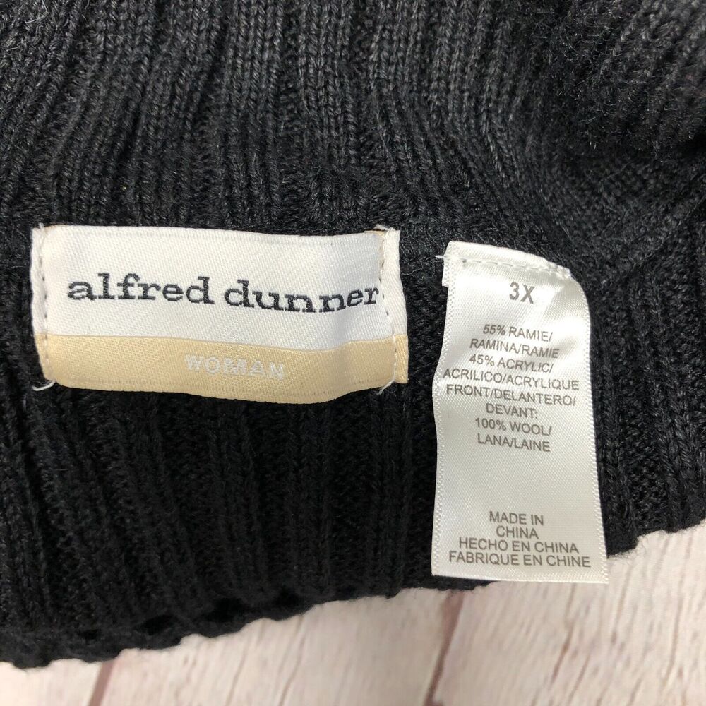 Alfred Dunner Women Sleeveless Vest Sweater Pockets Size 3X Black M185 -27 - Picture 5 of 12